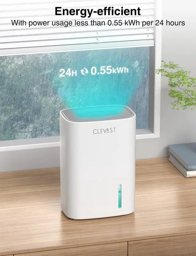 Alt view image 12 of 14 - Small Dehumidifier for Home, 30oz Compact Mini Dehumidifier with Auto Shut-Off, Quiet 24dB Portable Air Dehumidifier for Bathroom, Bedroom, Closet, RV