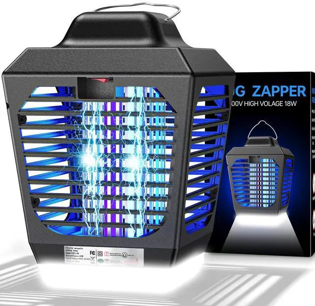 Alt view image 7 of 12 - 4200V Bug Zapper, Waterproof Electric Flying Insect Trap with LED Light, ABS Housing, Indoor Fly Trap and Outdoor Mosquito Zapper, Plugin for Home Patio Garden