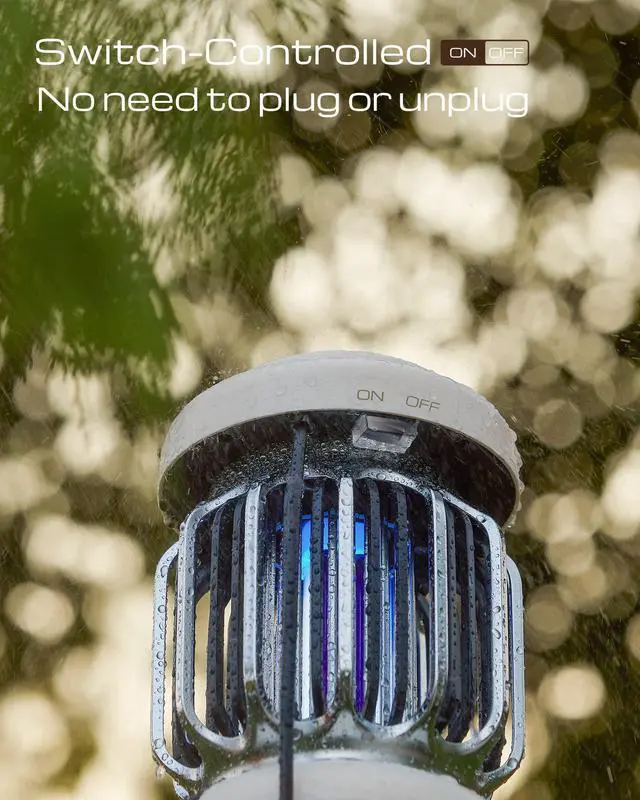 Alt view image 12 of 14 - Waterproof Switch Bug Zapper Outdoor Bug Zapper Indoor Mosquito Repellent Outdoor Patio Mosquito Zapper Electric Fly Zapper Fruit Fly Trap for Indoors Killer