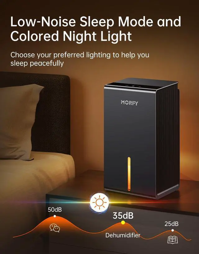 Alt view image 11 of 12 - Dehumidifier, Small Dehumidifier for Bedroom Bathroom RV with Auto Shut Off, Compact Quiet Dehumidifiers for Room Home Closet Laundry Room
