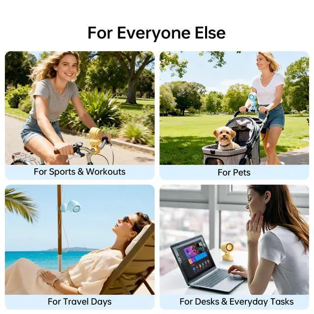 Alt view image 14 of 14 - 2026 Stroller Fan Small & Stylish with 38H Cooling, Soft Night Light, OneClick Detachable for Stroller or Desk, Safe Baby Fan for Crib Car Seat Nursery Travel, Gifts for Baby Mom (Blue)