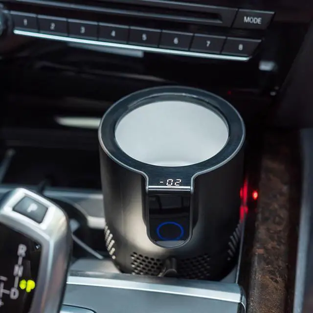 Alt view image 11 of 12 - Cup Holder 2-in-1 Coffee Warmer Drink Cooler LED Screen Touch Smart Car Tumbler Holder Gift for Car Lover Temperature Control Auto Shut-Off