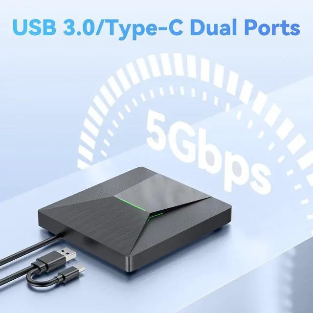 Alt view image 10 of 14 - USB 3.0 and Type-C External Bluray Drive, External Bluray Burner and External Blueray/DVD Drive for PC, Blu Ray Disc Reader Compatible with Windows XP/7/8/10, Laptop, Desktop, MacOS for MacBook