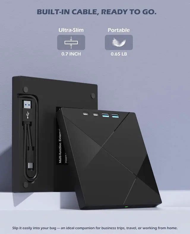 Alt view image 14 of 14 - 7 in 1 External CD/DVD Drive for Laptop, Portable DVD Player for Laptop with SD/TF Port, External DVD Drive with USB 3.0/Type C, CD Drive USB for PC Windows Linux