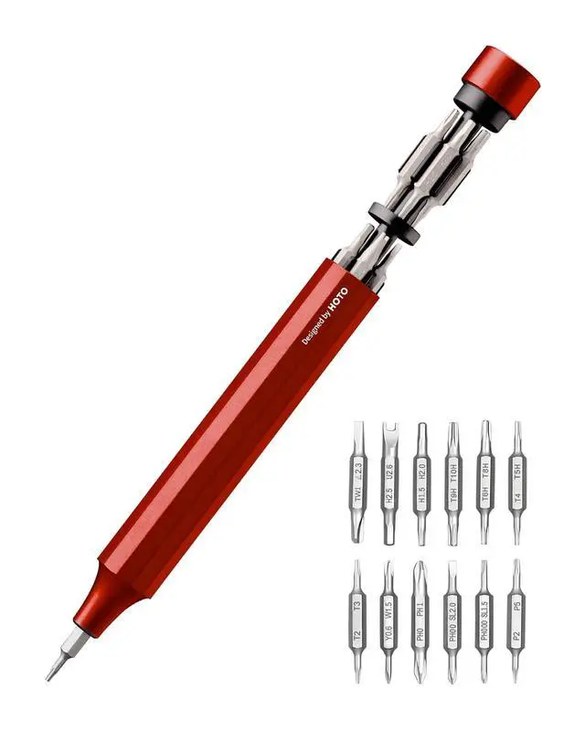 Alt view image 8 of 14 - 24 in 1 Mini Screwdriver Set, Magnetic Torx Bit Set, Eyeglass Repair Kit, EDC Pen Screwdriver for Electronics, Watches, Phones, Laptops, Cameras, Gadgets for Men, Cinnabar Red
