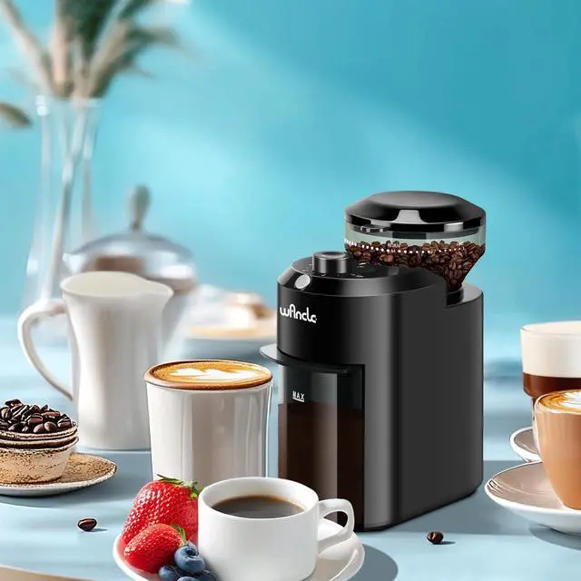 Alt view image 14 of 14 - Electric Burr Coffee Grinder - Adjustable with 28 Precise Grind Settings for 12 Cups - Professional Coffee Bean Grinder (Plastic, Black)