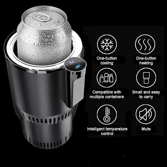 Alt view image 10 of 14 - Smart Cup, 2 in 1 Car Drink Cooler Warmer, Car Coffee Cup Cooler Warmer, Personal Thermoelectric Cooling Cup, Mug Holder with Cooling and Heating Functions, Car Cooler Cup (Black)