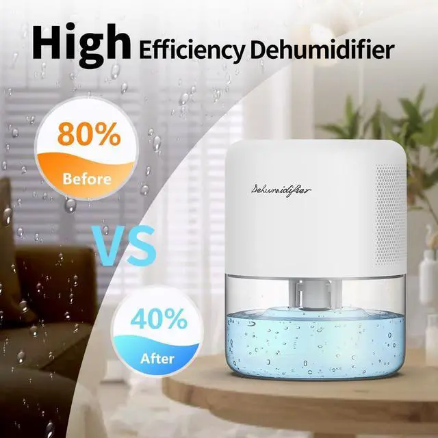 Alt view image 9 of 14 - Dehumidifier for Home Small Quiet Dehumidifiers for 44OZ Water Tank Auto Defrost and Shutoff 10 Colors Light 4 Timer Options 3 Modes Portable Dehumidifiers for Bedroom Bathroom Closet RV