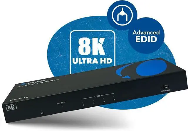 Alt view image 11 of 14 - 8K HDMI Splitter 1 in 4 Out, 1 x 4 Duplicate/Mirro Screen with Audio Extractor UltraHD Supports Upto 4K @ 120Hz IR EDID HDCP 2.3 for PS5, Xbox, NVIDIA (BK-104A)