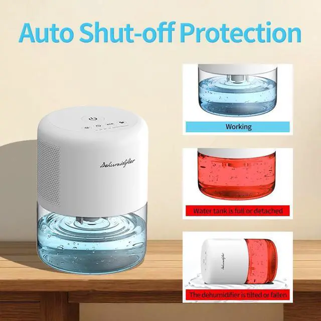 Alt view image 12 of 14 - Dehumidifier for Home Small Quiet Dehumidifiers for 44OZ Water Tank Auto Defrost and Shutoff 10 Colors Light 4 Timer Options 3 Modes Portable Dehumidifiers for Bedroom Bathroom Closet RV