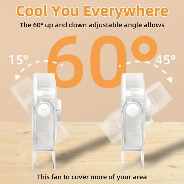 Alt view image 13 of 13 - USB Desk Fan, 6Inch Portable Table Fan, 3 Speeds Quiet Powerful Cooling,Personal Mini Small Fan with Adjustable Tilt for Desk Bedroom Home Office Car Table Travel, No Battery, White