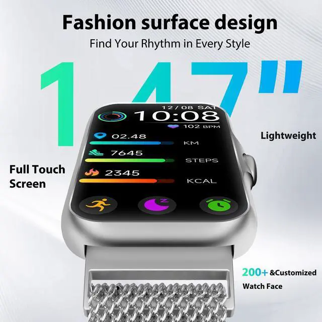 Alt view image 9 of 13 - Fitness Tracker with 24/7 Continuous Heart Rate, Blood Oxygen Monitor, Smart Watch with Sleep Monitor, IP68 Waterproof Activity Tracker Step Counter for Women Men