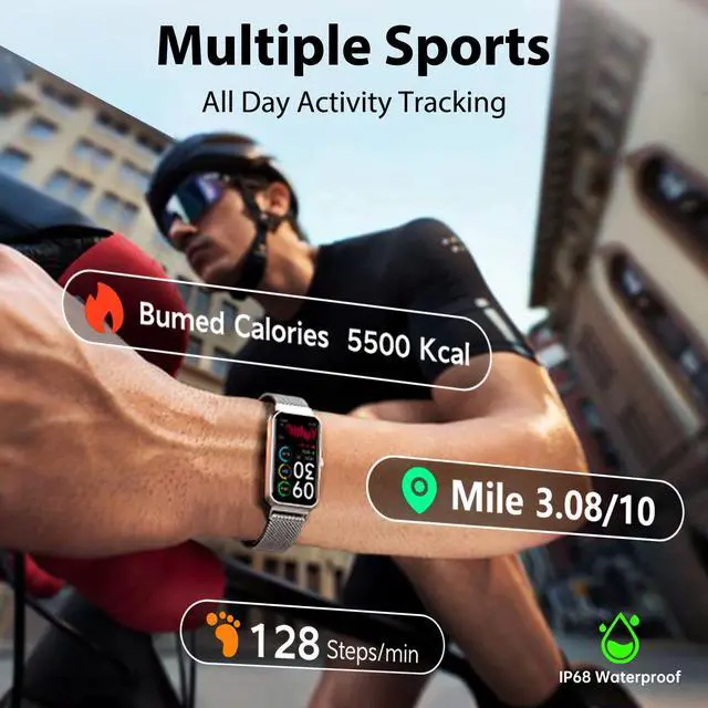 Alt view image 12 of 13 - Fitness Tracker with 24/7 Continuous Heart Rate, Blood Oxygen Monitor, Smart Watch with Sleep Monitor, IP68 Waterproof Activity Tracker Step Counter for Women Men