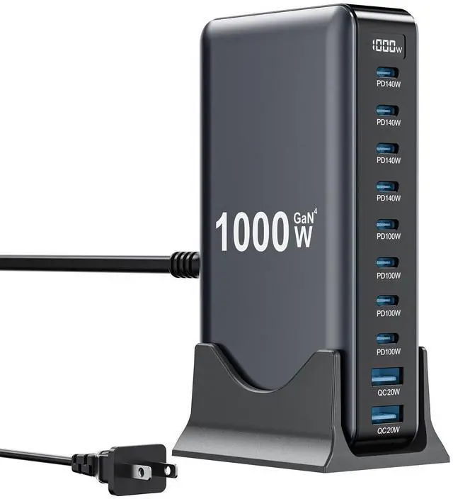 Alt view image 8 of 14 - 1000W USB C Charger Block,10-Port USB C Charging Station GaN IV Travel Essentials Multiple Port Charging Station,140W Laptop Fast Charger Adapter for MacBook Pro/Air,DELL,iPad,iPhone,Samsung Galaxy