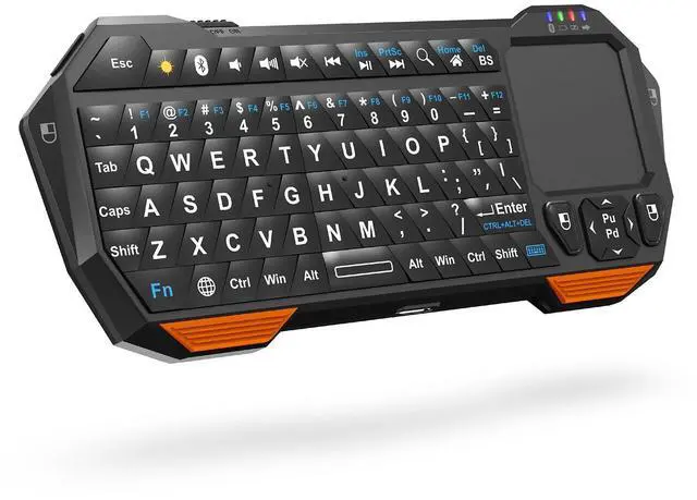 Alt view image 8 of 14 - Mini Bluetooth Keyboard (QWERTY Keypad), Wireless Portable with Touchpad, Compatible with Apple TV, Amazon Fire Stick, PS4, PS4 Pro, PS5, HTPC/IPTV, VR Glasses, Smartphones