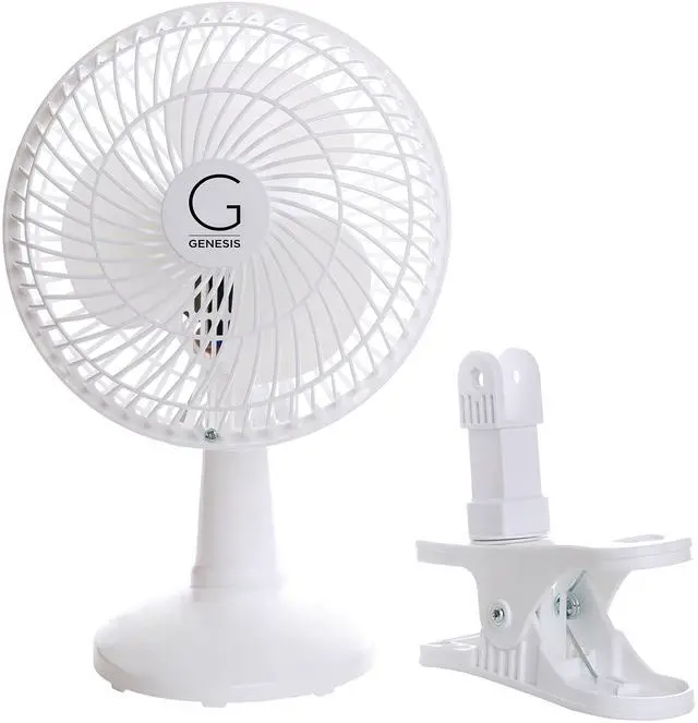 Alt view image 4 of 5 - 6-Inch Clip Convertible Table-Top & Clip Fan Two Quiet Speeds - Ideal For The Home, Office, Dorm, More Off White