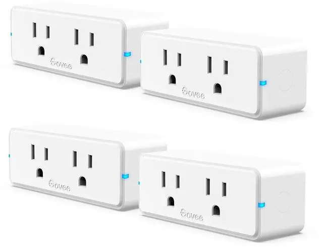 Alt view image 8 of 14 - Dual Smart Plug 4 Pack, 15A WiFi Bluetooth Outlet, Work with Alexa and Google Assistant, 2-in-1 Compact Design, Govee Home App Control Remotely with No Hub Required, Timer, FCC and ETL Certified
