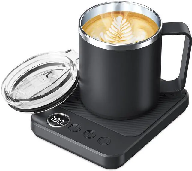 Alt view image 8 of 14 - Coffee Mug Warmer & Mug Set for Desk, Smart Coffee Cup Warmer with 16oz Heated Mug, Cup Heater with Auto Shut Off for Office/Home, Coffee Gifts for Men&Women, for mom,Black