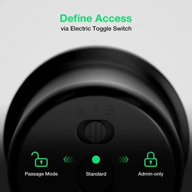 Alt view image 9 of 12 - G1 Fingerprint Door Knob Lock with Keypad Biometric Door Knob Auto-Lock 4* AAA Alkaline Batteries Interior Door Lock for Bedroom, Garage, Office, Pantry Door Black