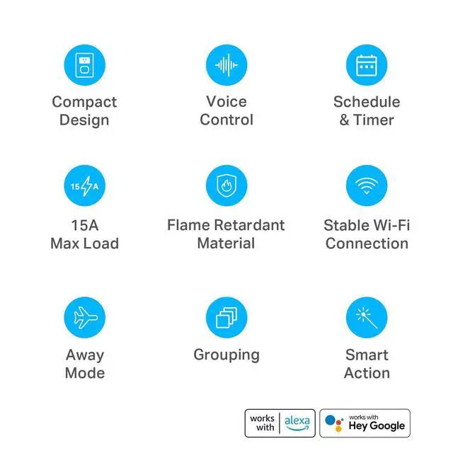 Alt view image 8 of 12 - Plug Mini 15A, Smart Home Wi-Fi Outlet Works with Alexa, Google Home & IFTTT, No Hub Required, UL Certified, 2.4G WiFi Only, 4-Pack(EP10P4) , White