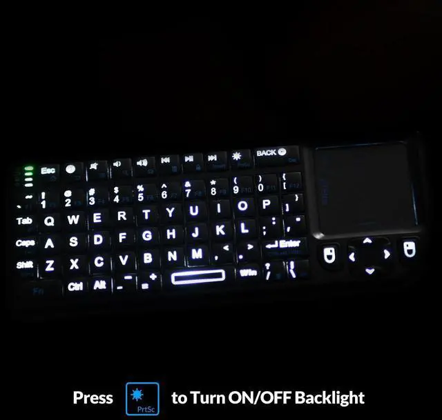 Alt view image 13 of 14 - Mini Keyboard with Touchpad,Bluetooth Keyboard Backlit,Handheld Wireless Keyboard for Smart TV,Android TV Box,Fire TV Stick,HTPC,Projector,PC,Smartphone,Office,Home