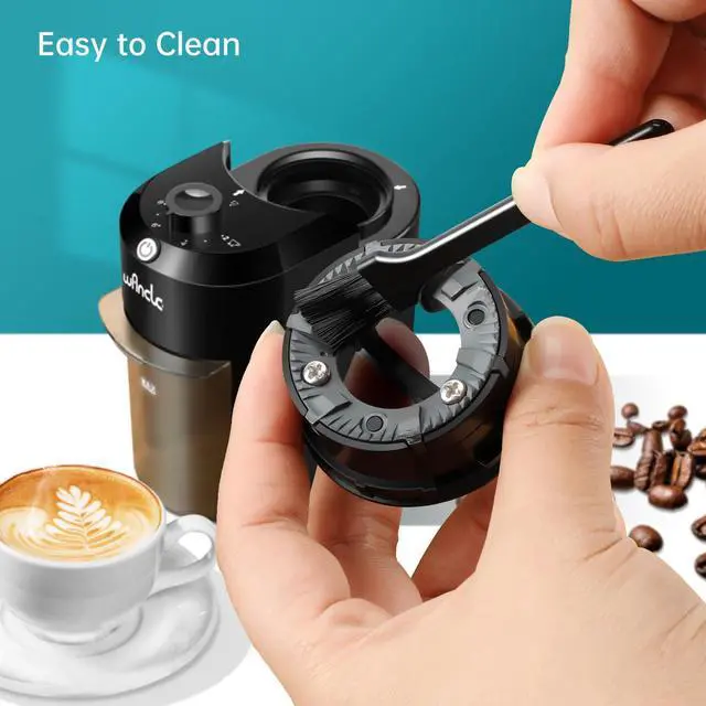 Alt view image 11 of 14 - Electric Burr Coffee Grinder - Adjustable with 28 Precise Grind Settings for 12 Cups - Professional Coffee Bean Grinder (Plastic, Black)