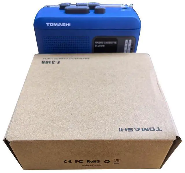 Alt view image 13 of 13 - Portable Cassette Tape Player Recorder with AM/FM Radio, Built-in Speaker & Microphone, 3.5mm Headphone Jack, Walkman Style, USB/Battery Powered, Retro Blue