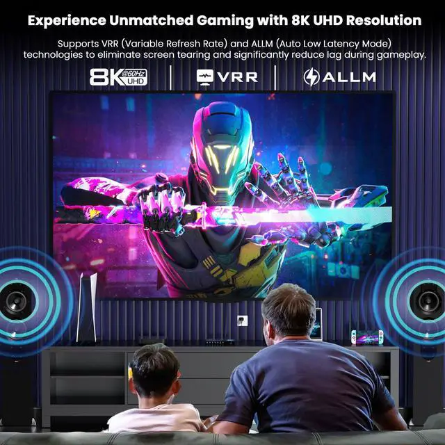 Alt view image 9 of 14 - HDMI 2.1 Switch 4 in 1 Out 8K@60Hz 4K@120Hz, 4 Ports HDMI Switcher Splitter Selector with Remote, Support HDCP 2.3 HDR 10+ Dolby Vision/Atmos 48Gbps CEC for Apple TV Game PC PS Pro Xbox Roku