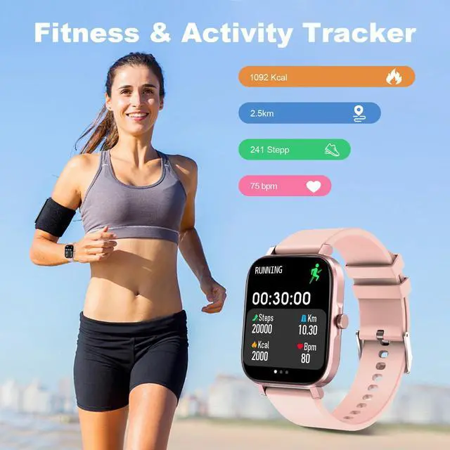 Alt view image 9 of 14 - Smart Watch for Women Fitness Tracker Watch for Android/iOS Phones, Activity Trackers and Smartwatches with Heart Rate/Sleep Monitor, Step Counter, Waterproof Smart Watches