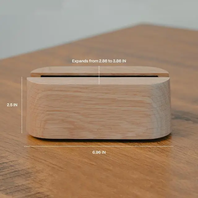 Alt view image 10 of 14 - Adjustable Vertical Laptop Stand for Desk, Wooden Laptop Holder, MacBook Pro Stand, Wood Mac Air Dock (Solid Oak)