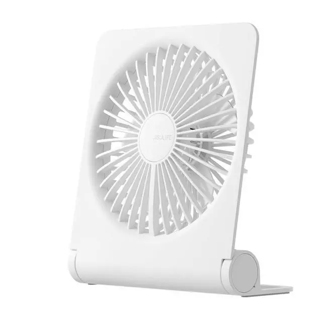Alt view image 8 of 14 - Small Desk Fan, Portable Travel with 4500mAh Battery, USB Rechargeable Folding Design for Flexibility, Strong Quiet Wind with 4 Speed Modes, Ideal Gifts for Office/Home/Camping - White