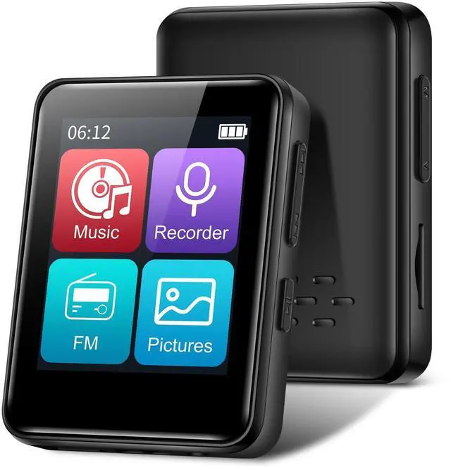 Alt view image 8 of 14 - MP3 Music Player 32GB with Bluetooth, Portable Mini Music Player with 1.8 inch Screen, Speakers, FM Radio, Recorder, Up to 512GB, Black