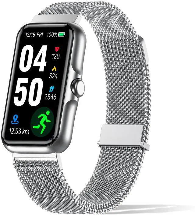 Alt view image 7 of 12 - Fitness Tracker with 24/7 Continuous Heart Rate, Blood Oxy-gen Monitor, Smart Watch with Sleep Monitor, IP68 Waterproof Activity Tracker Step Counter for Women Men (Silver)