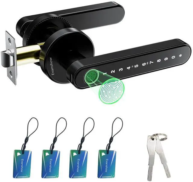 Alt view image 8 of 14 - Fingerprint Door Lock Biometric Door Knob with Keypad Keyless Entry, Door Locks for Bedrooms, Home Hotel Office Apartment