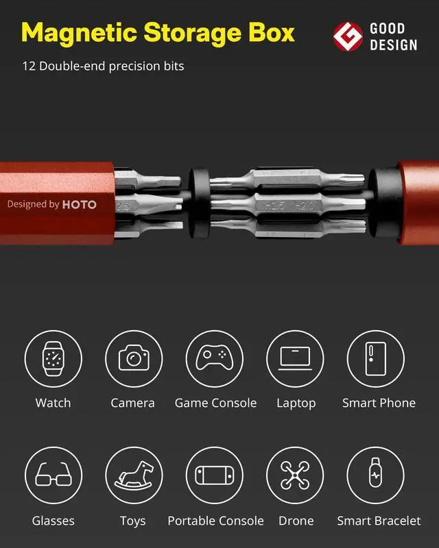 Alt view image 12 of 14 - 24 in 1 Mini Screwdriver Set, Magnetic Torx Bit Set, Eyeglass Repair Kit, EDC Pen Screwdriver for Electronics, Watches, Phones, Laptops, Cameras, Gadgets for Men, Cinnabar Red