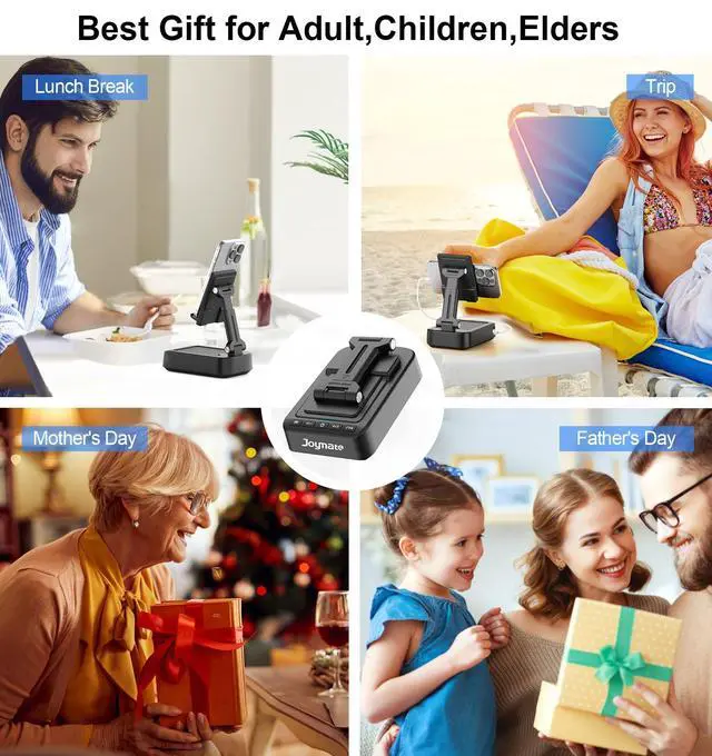 Alt view image 13 of 14 - Gifts for Men Women, Phone Stand with Bluetooth Speaker and Charging Function 360° Rotable Angle Adjustable Cell Phone Holder with HD Stereo Sound Fits All Phones,Tablet (Black)