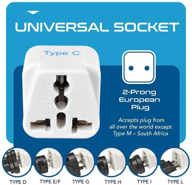 Alt view image 12 of 14 - European Travel Plug Adapter (Type C), Universal to European EU, Power Charge your Electronics in Italy, Greece, Germany, Outlet Adaptor 3 Pack