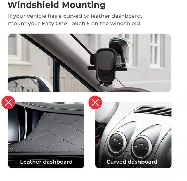 Alt view image 14 of 14 - Easy One Touch Signature Dashboard & Windshield Universal Car Mount Phone Holder Desk Stand with Suction Cup Base and Telescopic Arm for iPhone, Samsung, Google, More Smartphones