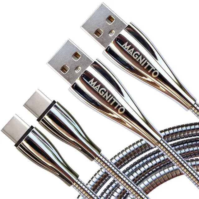 Alt view image 8 of 14 - USB Type C Cable, Metal Braided Cord 6ft 2-Pack, Fast Type-C Charger Durable USB-A to USB-C Charging Cable for Samsung Galaxy S21 S20+ S10 S9 S8 A51 Note PS5 Controller Pixel