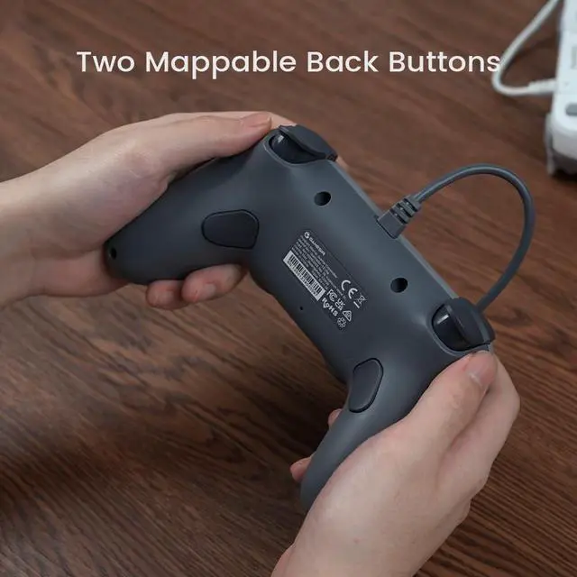 Alt view image 12 of 12 - Wired Game Controller For Switch, Android, iOS, PC, Steam With Retro 90s Design, Hall Effect Sticks, 1000Hz Polling Rate, Dual Rumble Motors, Mappable Back Buttons, Ultra-Low Latency