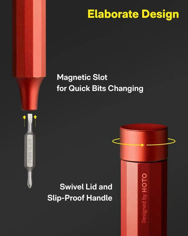 Alt view image 14 of 14 - 24 in 1 Mini Screwdriver Set, Magnetic Torx Bit Set, Eyeglass Repair Kit, EDC Pen Screwdriver for Electronics, Watches, Phones, Laptops, Cameras, Gadgets for Men, Cinnabar Red