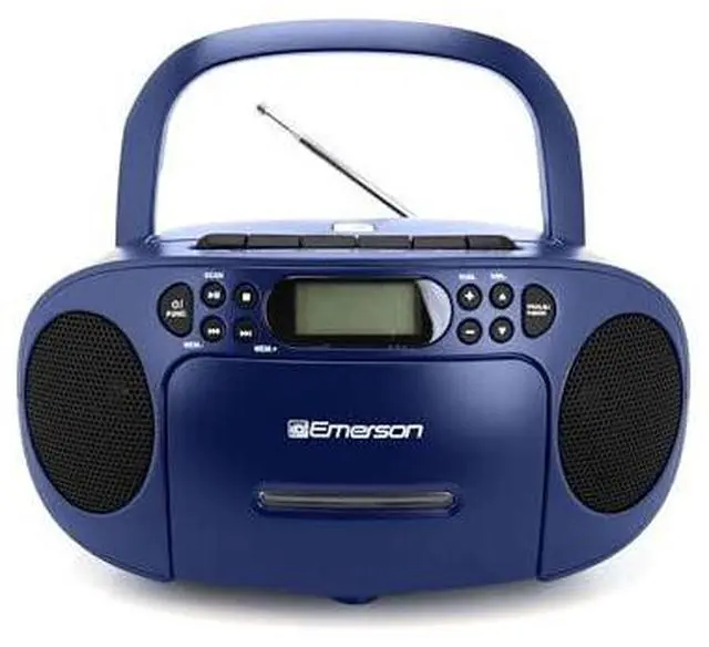 Alt view image 10 of 14 - Portable CD Player Boombox with Cassette Player Combo, Tape Recorder, AM/FM Radio, AUX, Headphone Jack, Dual Speakers, AC/DC & Battery Operated - Stereo System for Home, Indoor & Outdoor Use