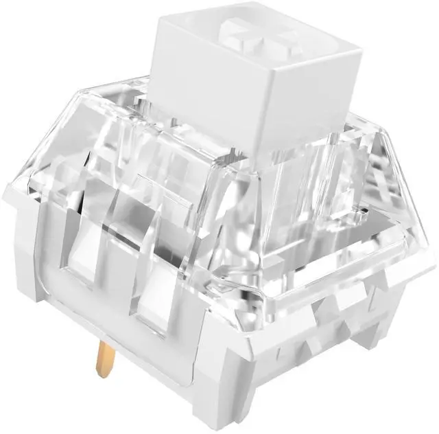 Alt view image 8 of 14 - White Clicky Keyboard Switch,3-pin 45gf Pre-Lubed Dustproof Waterproof RGB SMD Key Switches for 3D Prints and Mechanical Gaming Keyboard(White,108pcs)