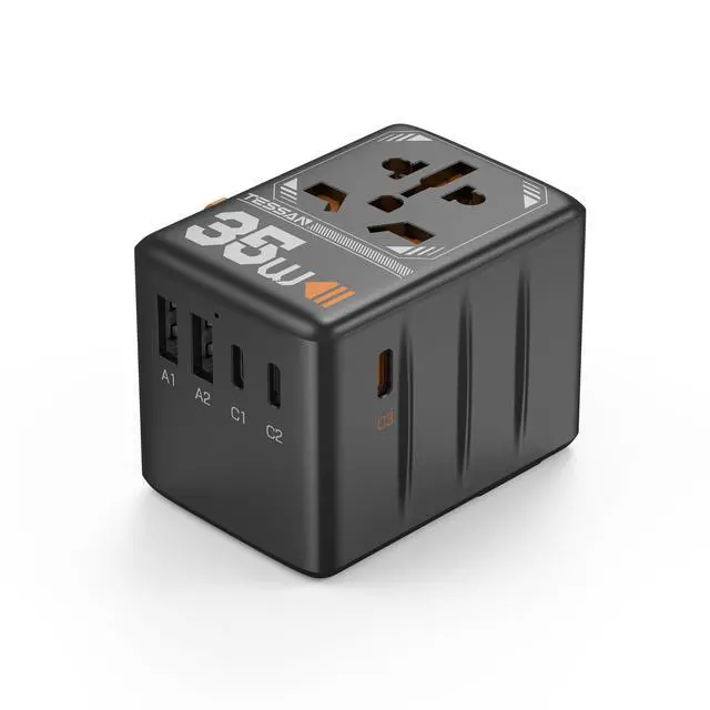 Alt view image 7 of 12 - Universal Travel Adapter, 35W International Plug Adaptor with 3 USB C and 2 USB A Charging Ports, Worldwide Power Outlet for US to European EU UK AUS Ireland(Type C/G/A/I)