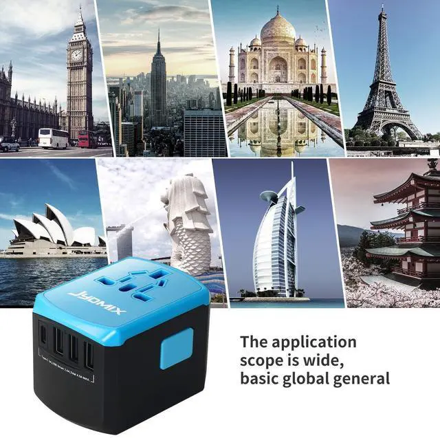 Alt view image 9 of 13 - All in One Universal USB Travel Power Adapter with 3 USB Port and Type-C International Wall Charger Worldwide AC Power Plug 8 Pin AC Socket for Multi-Nation Travel UK, EU, AU, Asia