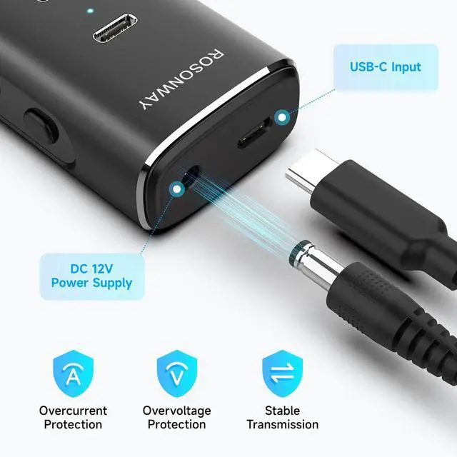 Alt view image 13 of 14 - 7 Ports Powered USB 3.2/USB C Hub 10Gbps with 4 USB-C 3.2, 3 USB-A 3.2 Ports, 3.3ft Cable and 36W(12V/3A) Power Adapter, Aluminum USB Splitter for Laptop, RSH-H7C4