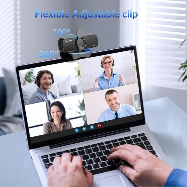 Alt view image 14 of 14 - 4K Webcam for PC with 2 Noise-Cancelling Microphones, Stable Auto Focus, Plug&Play Computer Camera for Online Teaching, Meetings, and Remote Communication