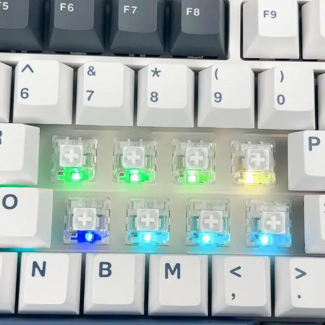 Alt view image 13 of 14 - White Clicky Keyboard Switch,3-pin 45gf Pre-Lubed Dustproof Waterproof RGB SMD Key Switches for 3D Prints and Mechanical Gaming Keyboard(White,108pcs)