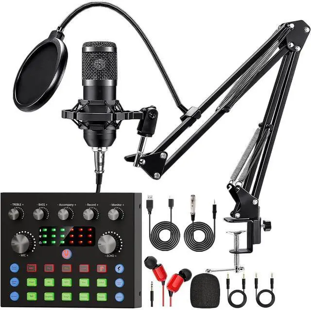 Alt view image 8 of 14 - Podcast Equipment Bundle, Recording Studio Package with Podcast Microphone and Voice Changer, Live Sound Card - Audio Interface for Laptop Computer Vlog Living Broadcast Live Streaming YouTube TikTok