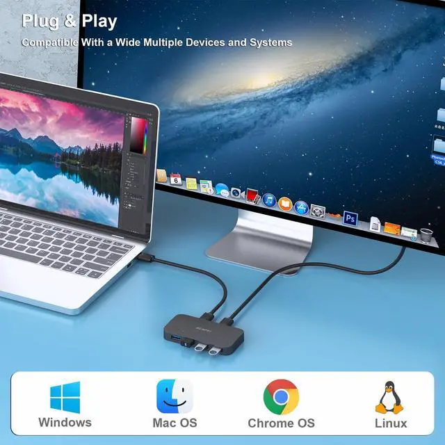 Alt view image 12 of 14 - USB 3.0 Switch, USB Switch 2 Computers Share 4 USB for PC, Mouse, Keyboard, Printer, Scanner, USB KVM Switch Selector Compatible with Windows, Mac, Linux